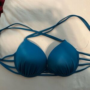 Turqouise Strappy Bikini Top